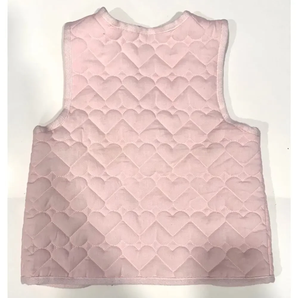 CYNTHIA ROWLEY Girls Quilted Hearts Strawberry Print Vest Size 5T
